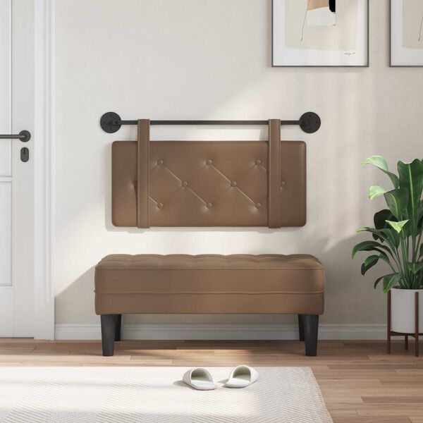 vidaXL T&ecirc;te de lit suspendue Cappuccino 100 x 55 x 5 cm Simili cuir