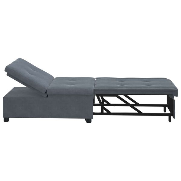 vidaXL Canapé-Lit Gris foncé 194 x 67 x 82 cm Velours