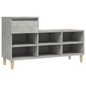 vidaXL Armoire &agrave; chaussures Gris b&eacute;ton 102x36x60 cm Bois d'ing&eacute;nierie
