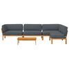 vidaXL Ensemble de Canap&eacute;s Uni 5 pcs Anthracite Bois d'Acacia Massif