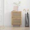 vidaXL Armoire &agrave; chaussures Marron 52x25x80 cm Bois d'ing&eacute;nierie/rotin