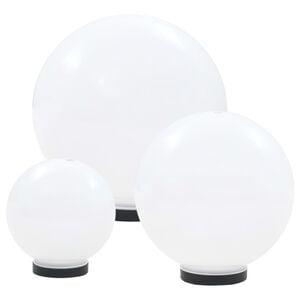 vidaXL Jeu de lampe boule &agrave; LED 3 pcs PMMA sph&eacute;rique 20/30/40 cm