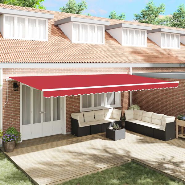 vidaXL Toile de rechange pour auvent Rouge 580 x 295 cm Polyester