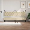 vidaXL T&ecirc;te de lit suspendue Montage mural Cr&egrave;me 210 x 55 x 7 cm tissu