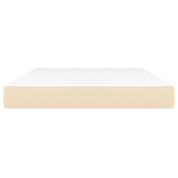 vidaXL Matelas de lit &agrave; ressorts ensach&eacute;s fermet&eacute; moyenne Cr&egrave;me 140x190x20 cm Tissu
