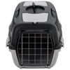 vidaXL Cage de transport animaux de compagnie gris noir 55x36x35 cm PP