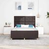 vidaXL Cadre de lit avec t&ecirc;te de lit Marron fonc&eacute; 160 x 200 cm tissu