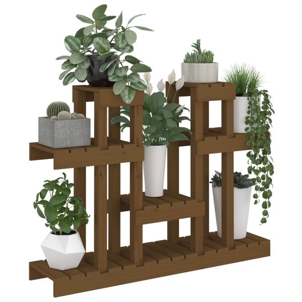 vidaXL Support &agrave; plantes Marron miel 104,5x25x77,5 cm Bois massif pin