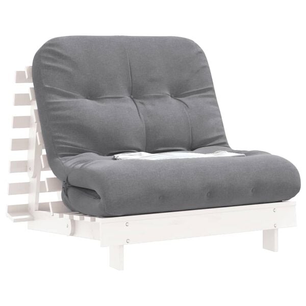vidaXL Canap&eacute;-lit futon avec matelas 90x206x11 cm bois massif de pin