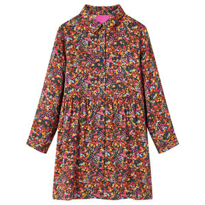 Robe pour enfants &agrave; manches longues multicolore 140