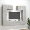 vidaXL Ensemble de meubles TV 6 pcs Gris b&eacute;ton Bois d'ing&eacute;nierie