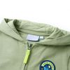 Sweat-shirt &agrave; capuche et fermeture &eacute;clair pour enfants kaki clair 104