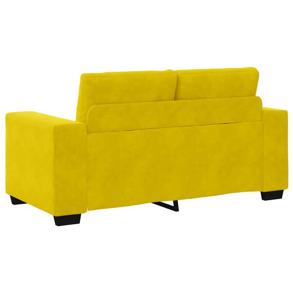 vidaXL | Canap&eacute; Loveseat | avec coussin Jaune Velours