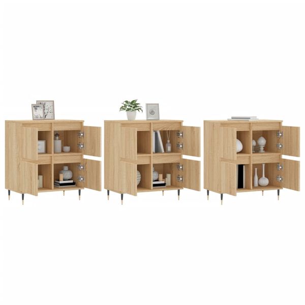 vidaXL Buffets 3 pcs Ch&ecirc;ne sonoma Bois d'ing&eacute;nierie