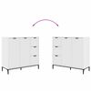 vidaXL Buffet avec tiroir Blanc 89,5 x 33 x 82 cm Bois d'ing&eacute;nierie