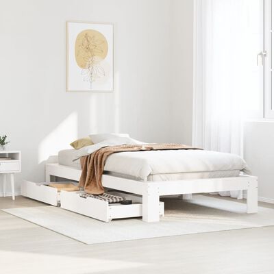 vidaXL Cadre de lit sans matelas blanc 90x200 cm bois de pin massif