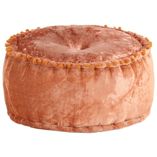 vidaXL Pouf Rond Velours 40x20 cm Rouille