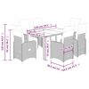 vidaXL Ensemble de bistro de jardin 7 pcs coussins gris poly rotin