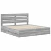 vidaXL Cadre de lit Gris Sonoma 200 x 200 cm Bois Ing&eacute;nierie