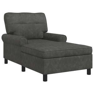 vidaXL Chaise longue avec coussin Noir 91 x 157 x 91 cm Simili cuir
