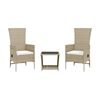 vidaXL Ensemble &agrave; manger de jardin et coussins 3 pcs Beige poly rotin