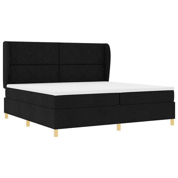 vidaXL Lit &agrave; ressorts avec matelas gris fonc&eacute; 90x190 cm Noir tissu