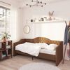 vidaXL Lit avec matelas et &eacute;clairage USB Marron Tissu 90x200 cm