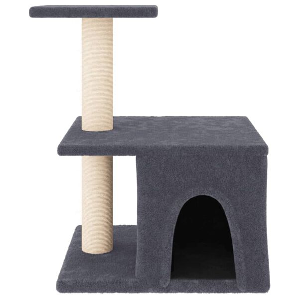 vidaXL Arbre &agrave; chat avec griffoirs en sisal gris fonc&eacute; 48 cm
