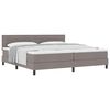 vidaXL Lit &agrave; ressorts avec coussin Taupe 200 x 200 cm tissu