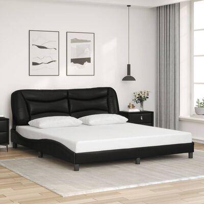 vidaXL Cadre de lit sans matelas noir 180x200 cm similicuir