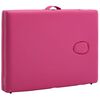 vidaXL Table de massage pliable 2 zones Bois Rose