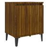 vidaXL Table de chevet avec pieds en m&eacute;tal ch&ecirc;ne marron 40x30x50 cm
