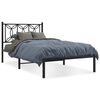 vidaXL Cadre de lit m&eacute;tal sans matelas avec t&ecirc;te de lit noir 107x203cm