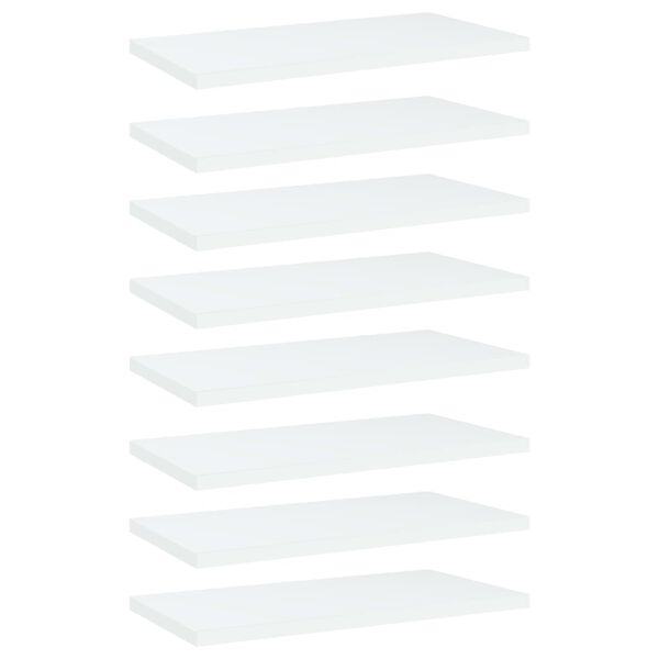 vidaXL Panneaux de biblioth&egrave;que 8 pcs blanc bois d&rsquo;ing&eacute;nierie