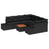 vidaXL Ensemble de canap&eacute; de jardin 9 pc Noir polyrotin