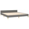 vidaXL Cadre de lit sans matelas gris fonc&eacute; tissu