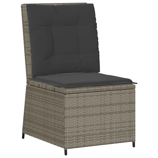 vidaXL Canap&eacute; de jardin avec coussin Gris polyrotin