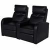 vidaXL Fauteuil inclinable &agrave; LED &agrave; 2 places cuir artificiel noir