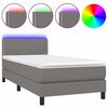vidaXL Sommier &agrave; lattes de lit avec matelas et LED Gris fonc&eacute; 90x200cm