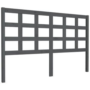 vidaXL T&ecirc;te de lit Gris 156x4x100 cm Bois massif de pin
