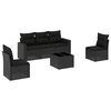 vidaXL Salon de jardin 6 pcs avec coussins noir r&eacute;sine tress&eacute;e