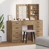 vidaXL Table de Toilette avec tiroir 3 pcs Marron 40 x 41 x 135 cm