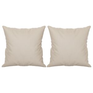 vidaXL Coussins d&eacute;coratifs lot de 2 Cr&egrave;me 40x40 cm Tissu microfibre