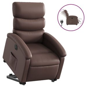 vidaXL Fauteuil inclinable &eacute;lectrique marron similicuir