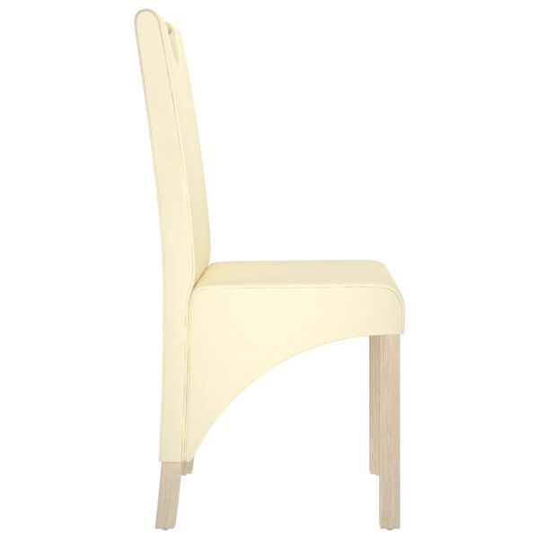vidaXL Chaises &agrave; manger lot de 2 cr&egrave;me similicuir