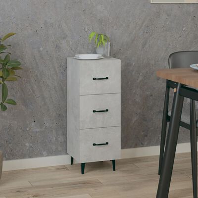 vidaXL Buffet Gris béton 34,5x34x90 cm Bois d'ingénierie