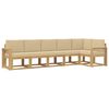 vidaXL Ensemble de canap&eacute;s d'ext&eacute;rieur 6 pc Blanc et Beige Polyester