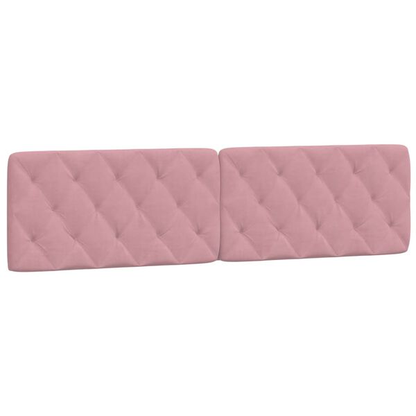 vidaXL Coussin de t&ecirc;te de lit rose 200 cm velours