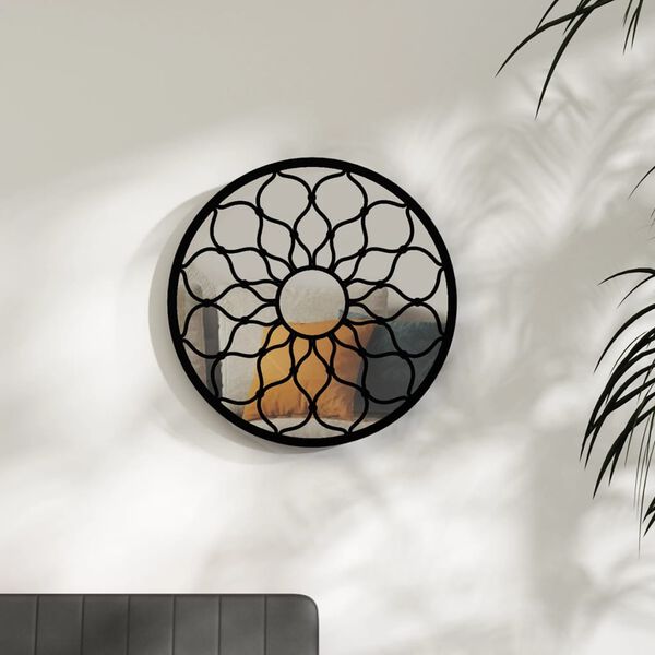 vidaXL Miroir Noir 60x3 cm Fer pour utilisation &agrave; l'int&eacute;rieur