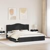 vidaXL Lit de Rangement Noir 200 x 200 cm Bois d'ing&eacute;nierie